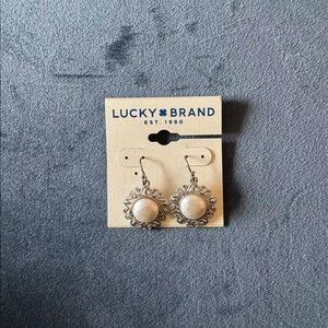 Brand new Lucky Brand Hoop Sun Silver Earrings